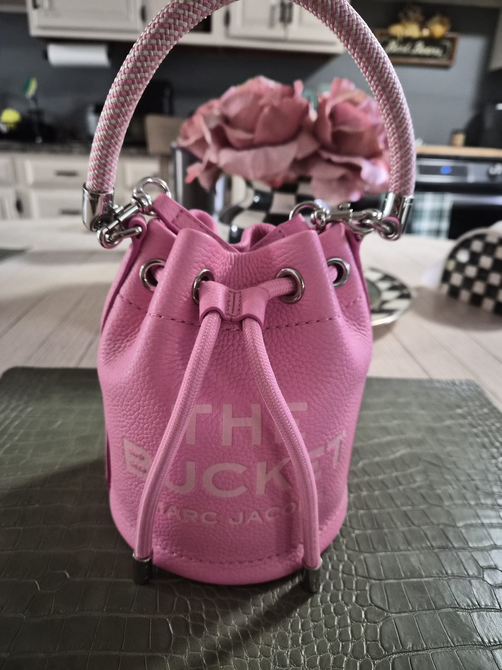 Marc Jacobs Pink Pebbled Leather Mini Bucket Bag